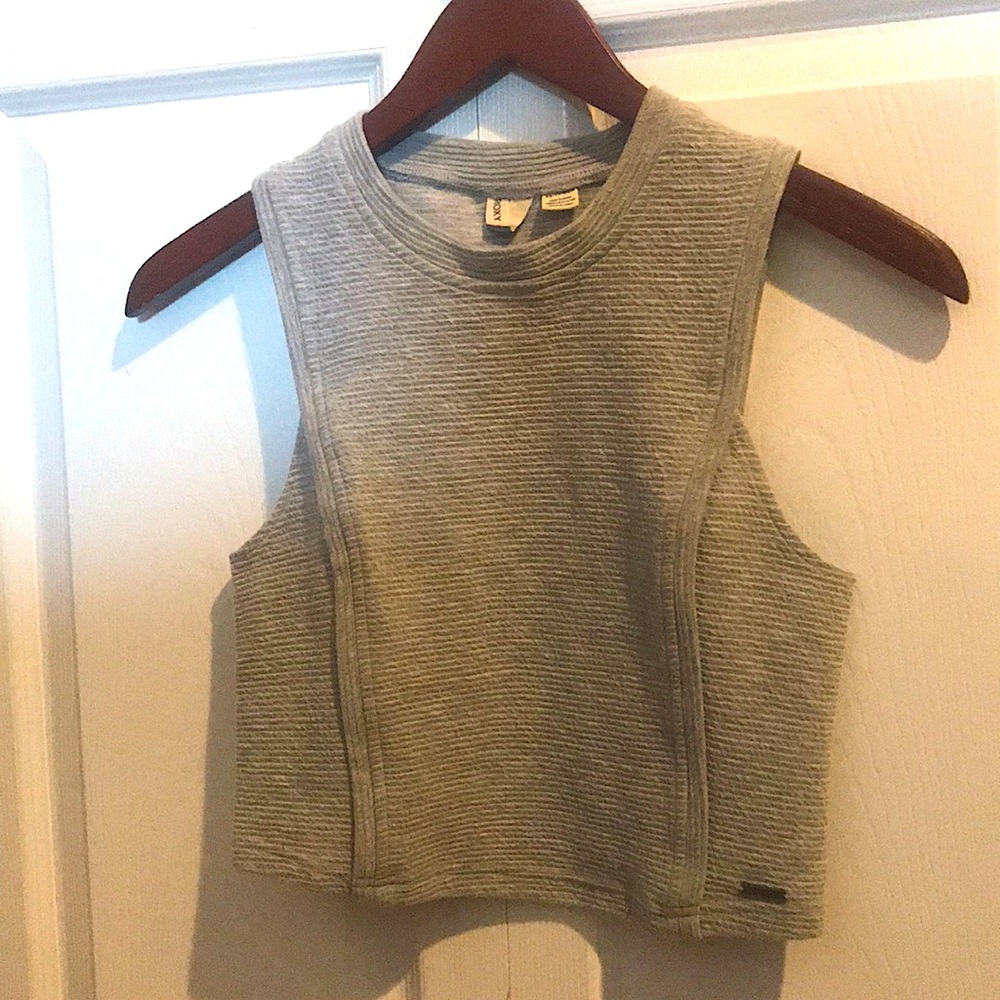 Roxy grey fitted cropped tank top